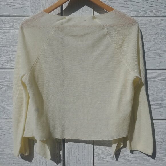 J Jill linen cotton lightweight knit cardigan sweater butter cream yello… - Picture 5 of 9